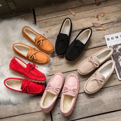 China New Arrival Round 2022 Furry Winter Shoes Plush Women's Shoes Ladies Shoes Flats for sale