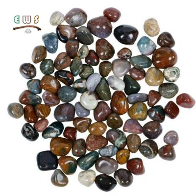 China Viable Natural Mixed Colorful Pebble Stone Rocks In Fish Tank Aquarium Decoration for sale