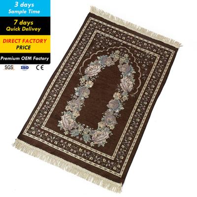 China Washable Carpet For Mosque Factory Price Fold Free Islamic Anti-Slip Muslim Prayer Covers for sale