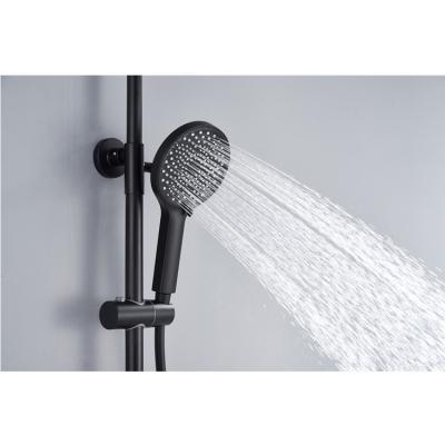 China Without Switch 3 Functions Bathroom Accessories Black High Pressure ABS Hand Held Portable Rainfall Shower Head With PVC Flexible Shower Hose for sale