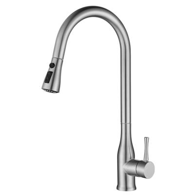 China Pull Out Pull Out Brushed Nickel 304 Stainless Steel Kitchen Faucet for sale