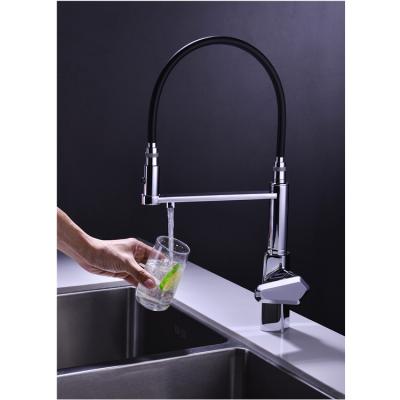 China Wholesale Fashionable Rhombic Handle Filter Faucet Pull Out Drinking Water Mixer Water Filter Rotating Deck Mounted Three Way Faucet Kitchen for sale