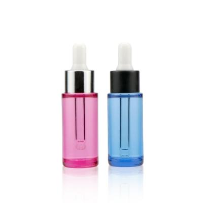 China BEAUTY PACKAGING new arrival 20ml petg round empty packaging dropper plastic bottles blue pink drip essential oils for sale