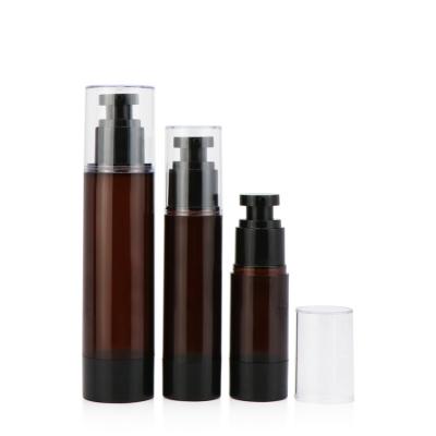 China 20 30 50 ml pp vacuum pump skin care lotion serum luxury empty plastic plastic airless bottle with amber pump sprayer for sale