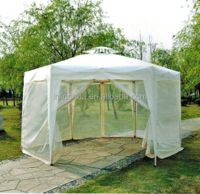 China Quick open & Close Up/Hexagonal Double Layer Outdoor Carry Gazebo Tent Wedding Canopy Tent Aluminum Frame Keep Sunshade Easy With Mosquito Net for sale