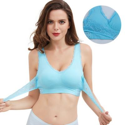 China Sports Yoga Large Size Front Cross Side Buckle Lace Wireless Lift Bra QUICK DRY Breathable Vest Bra for sale