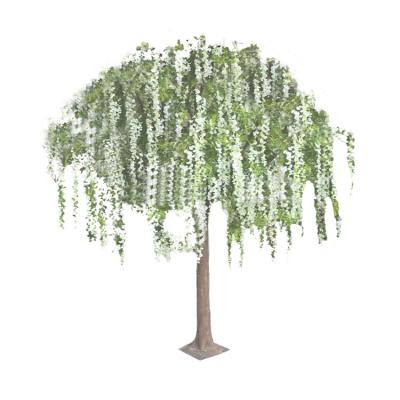 China Realistic Fake 1.5m Artificial Table Flower Tree Wisteria Floral Centerpiece 1m For Wedding for sale