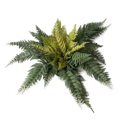 China Wholesale Realistic Fern Plants Artificial Greenery Plastic Faux Leaves Bushes for sale