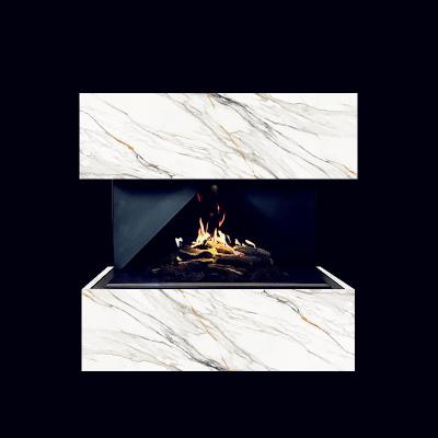 China 3 Sided With Realistic Flames Decorative Fire Place Crackling Sound Wall Recessed Electric Fireplace With Heat for sale