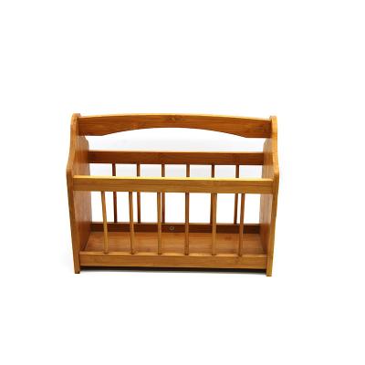 China Eco-Friendly Adjustable Private Label Bamboo Factory Price Basket Household Storage Carrying Magazine Rack (Other) for sale