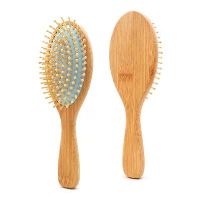 China Factory Price Nondisposable Natural Bamboo Paddle Used For Massage The Scalp Hair Brush With Handle for sale