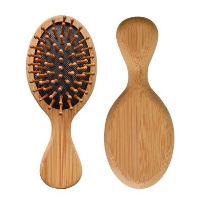 China Factory Price Travel-Friendly Mini Bamboo Paddle Scalp Massage Detangling Detangling Travel-Friendly Anti-Static Hair Brush for sale