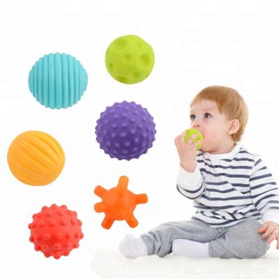 China ZG Safe Educational Baby Teether Toys Teach Early Touch Ball Soft High Temperatures Eco-Friendly Sterilized Teether Baby Toys for sale