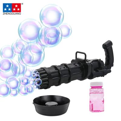 China Plastic Zhengguang 2022 New Outdoor Bubble Machine Automatic Gatling Soap Bubble Gun Toys for sale