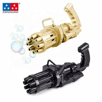 China Zhengguang Electric Bubble Guns Toy Plastic Blowing Sandblaster Soap Toy Automatic Gatling Bubble Machine Outdoor Gun for Kids for sale