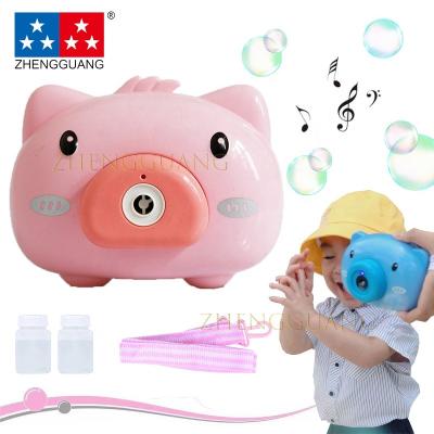 China As Zhengguang Kids Music Camera Bubble Machine Cartoon Bubble Camera Toy Pig Automatic Bubble Camera Toy With Led Flashing Lights Picture Show for sale