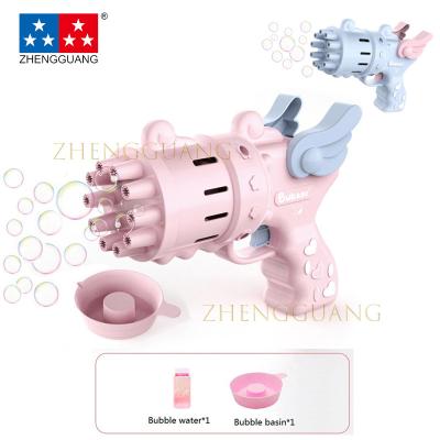 China Zhengguang Plastic 2022 Summer Outdoor Hot Selling Automatic Bubble Gun Toys Sound Gun Kid's Toy Electric Bubble Gun Gatling Bubble Gun for sale