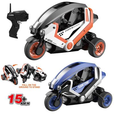 China RC Hobby ZG 1:8 stunt motorcycle tricycle led toy light car new remote control rc car for sale