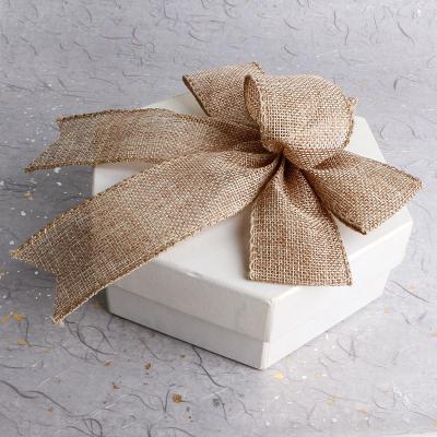 China 2023 New Style 10 Inch Large Burlap Bowknot Christmas Handmade Deco Bow For Christmas Tree Decoration for sale