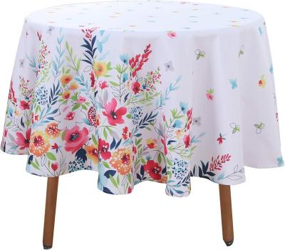 China Easter Cloth Tablecloths Waterproof Custom Polyester Round Decorative Table Cloth Rectangular Festive Party Flower Spring Table Cover for sale