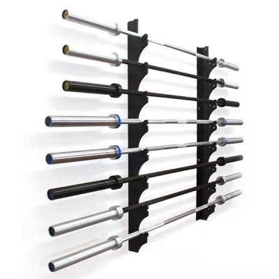 China Stocked Barbell Rack Barbell Rack Weight Bar Rack Barbell Storage Wall Mount, Hold 8 Bars, Steel for sale