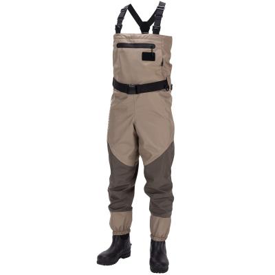 China Lightweight breathable chest and waist convertible fishing and hunting waders stocking foot and boot foot waders available for sale