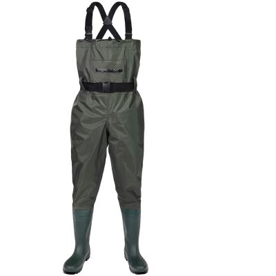 China Subdued Breathable Bootfoot Waterproof Lightweight Hiking Waders Fishing Waders For Men for sale