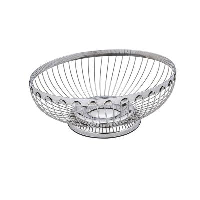 China Sustainable Stainless Steel Wire Bowl Mesh Vegetable Storage Fruit Basket for sale