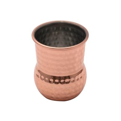 China Sustainable 400ML Copper Mug Hammered Moroccan Stainless Steel Tumbler for sale