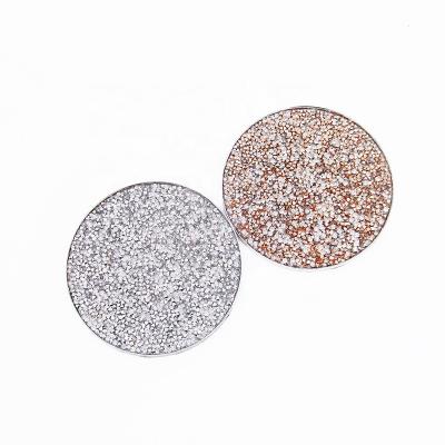 China Silver Rhinestone Matel Sustainable Decorate Diamond Crystal Coasters for sale