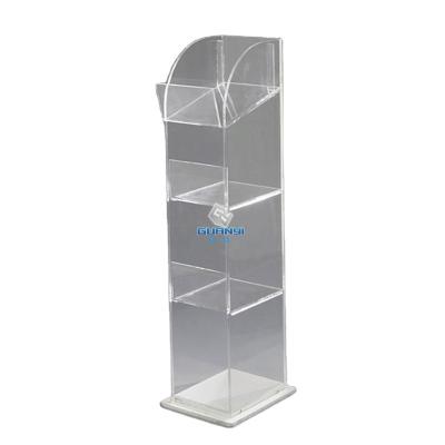 China Durable Supply Sign Wedding Book Clear Stands Luxury Cosmetic Acrylic Floor Standing Display Rack for sale