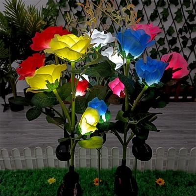 China Solar Yard Garden Lights, Outdoor Solar Lights, Rose Lights the Yard, Garden Decoration, Realistic Rose Flower for sale