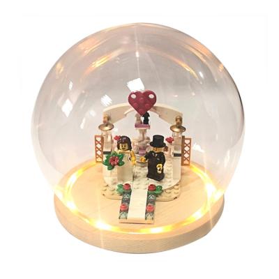 China Festival Home Decoration Glass Dome,LED Stand,Light,Valentines Day,Birthday,Holiday,Battery Operated,Gift,Love,Romance,Present for sale