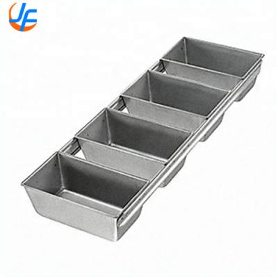 China RK Bakeware China- 4 Strap Silicone Glazed Aluminum Loaf Pans/Pullman Pan Bread Pan Set Bread Mould Cake Loaf Pan for sale