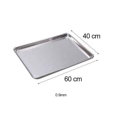 China 40*60 Cm European Baking Tray Rectangle Aluminum Baking Pan Iron-Wire In Roll-Rim Sheet Pan 0.9mm for sale