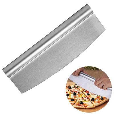 China 14 Inch Premium Pizza Cutter Stainless Steel 430 Pizza Rocker Cutter for sale