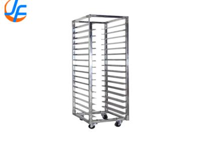 China RK Bakeware China 15 Trays Stainless Steel Baking Tray Trolley Buffet Service Tray Rack Food Trolley for sale