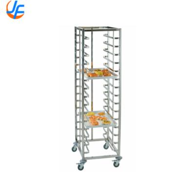 China RK Bakeware China-32 Trays Double Oven Rack Baking Tray Trolley / 304 Stainless Steel Baking Bread Trolley Rack for sale