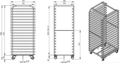 China                  Rk Bakeware China-Stainless Steel Roll in 800X600 Baking Rack for Revent Rack Oven              for sale