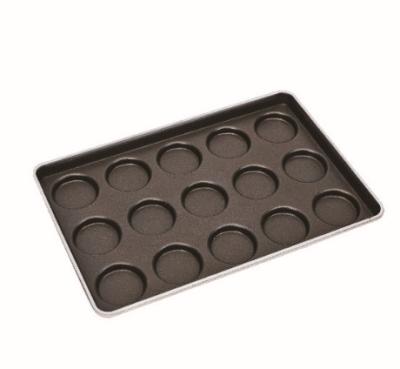 China Aluminum Steel 3.5 Inch 15 Convex Hamburger Bun Baking Pan for sale