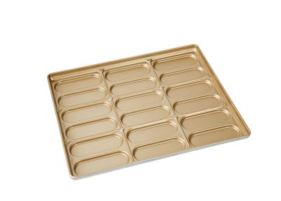 China 654x535x38mm PTFE goldene Hot-Dog-Brötchen-Backform zu verkaufen