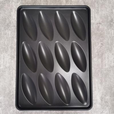 China Black Non Stick 12 Links Hot Dog Bun Mold PTFE Caoting for sale