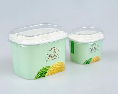 China Square Paper Cup With PP Transparent Cover for sale