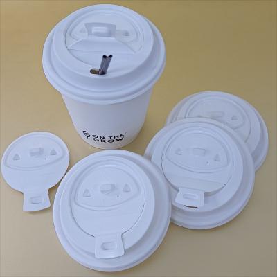 China PP Leak proof Coffee Milk Tea Hot Drink Thick Flat Mouth Sealed Cover for sale