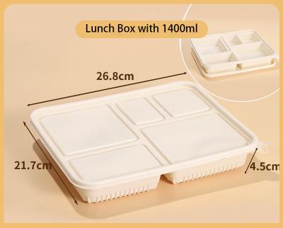 China 100% Compostable Disposable Food Container Biodegradable Plates Lunch Food Tray for sale