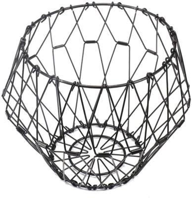 China Wholesale Minimalist Folding Wire Carry Fruit Mesh Basket Bread Basket For Fruit And Vegetable Storage for sale