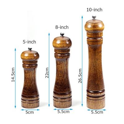 China 5/8/10 Inch Adjustable Universal Manual Oak Pepper Grinder/Wooden Mill for sale