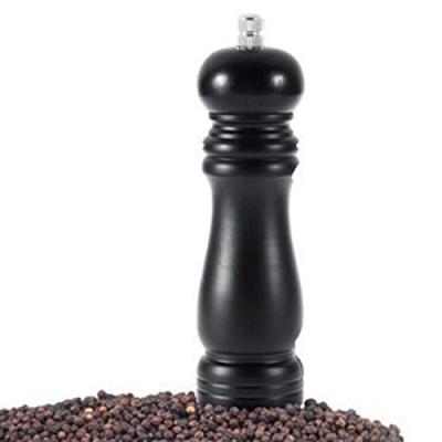 China Sustainable Home Kitchen Wooden Salt And Pepper Mill Shaker Pepper Grinder Set Black for sale