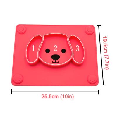 China Eco-Friendly Sustainable Silicone Baby Feeding Divided Mat For Children And Toddlers Fits Most Highchair Trays for sale