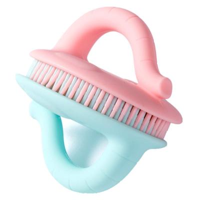 China Safety Silicone Baby Bath Sponge Shower Body Brush Soft Soft Baby Hair Brush for sale